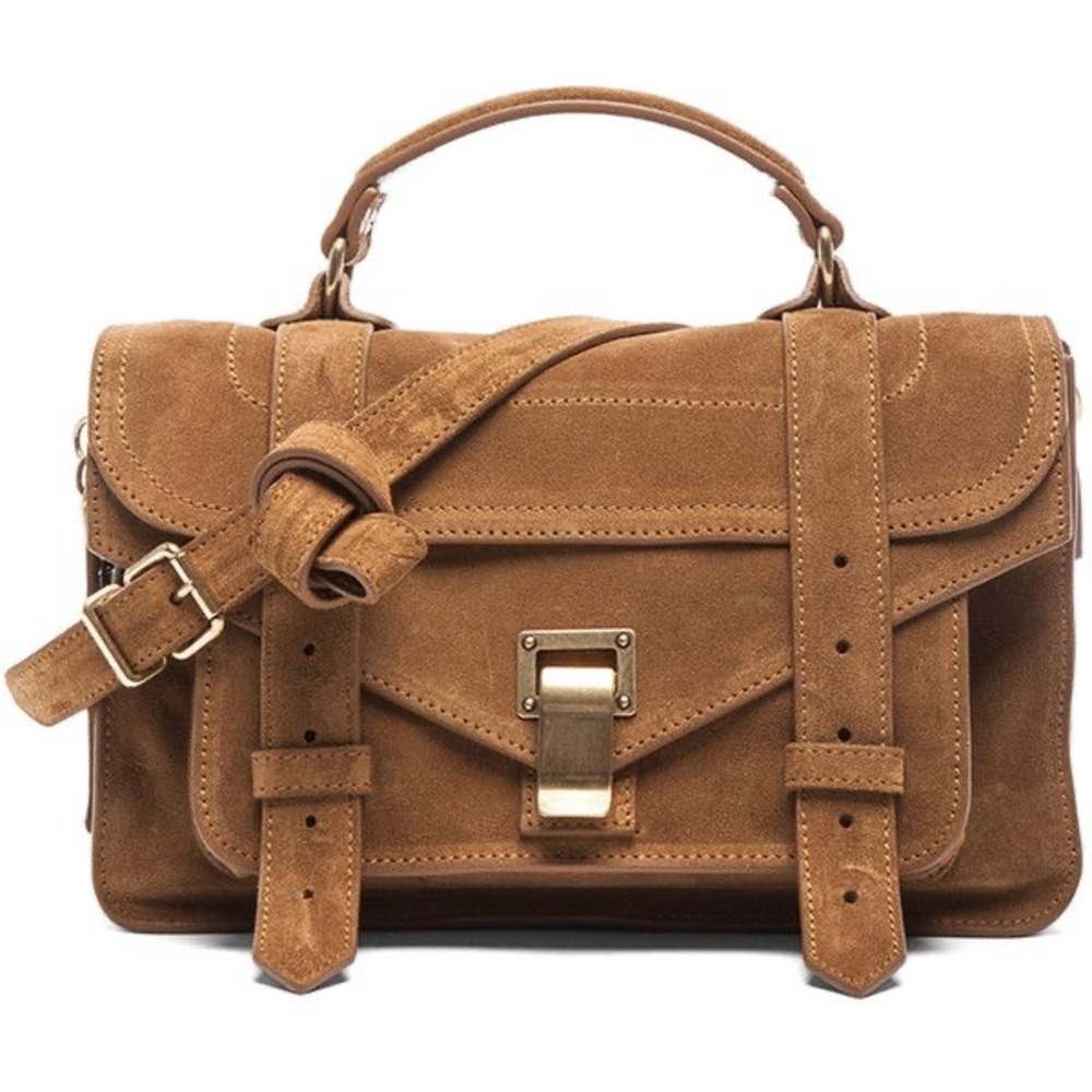 Proenza Schouler ps1 tiny suede bag color tobacco